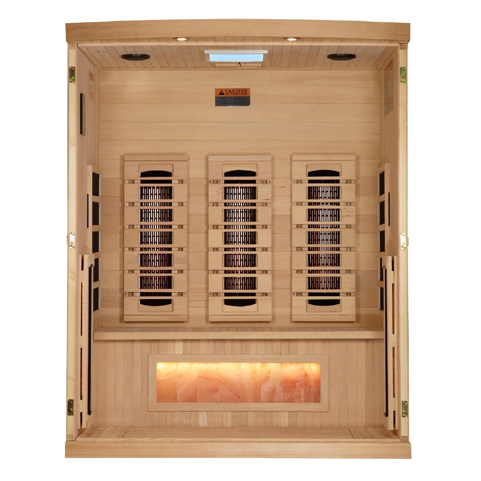 Golden Designs 2025 Reserve Edition GDI - 8030 - 03 3 - Person Full Spectrum PureTech Near Zero EMF FAR Infrared Sauna with Himalayan Salt Bar - GDI - 8030 - 03