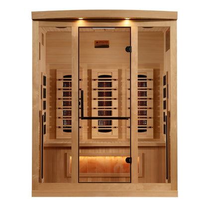 Golden Designs 2025 Reserve Edition GDI - 8030 - 03 3 - Person Full Spectrum PureTech Near Zero EMF FAR Infrared Sauna with Himalayan Salt Bar - GDI - 8030 - 03