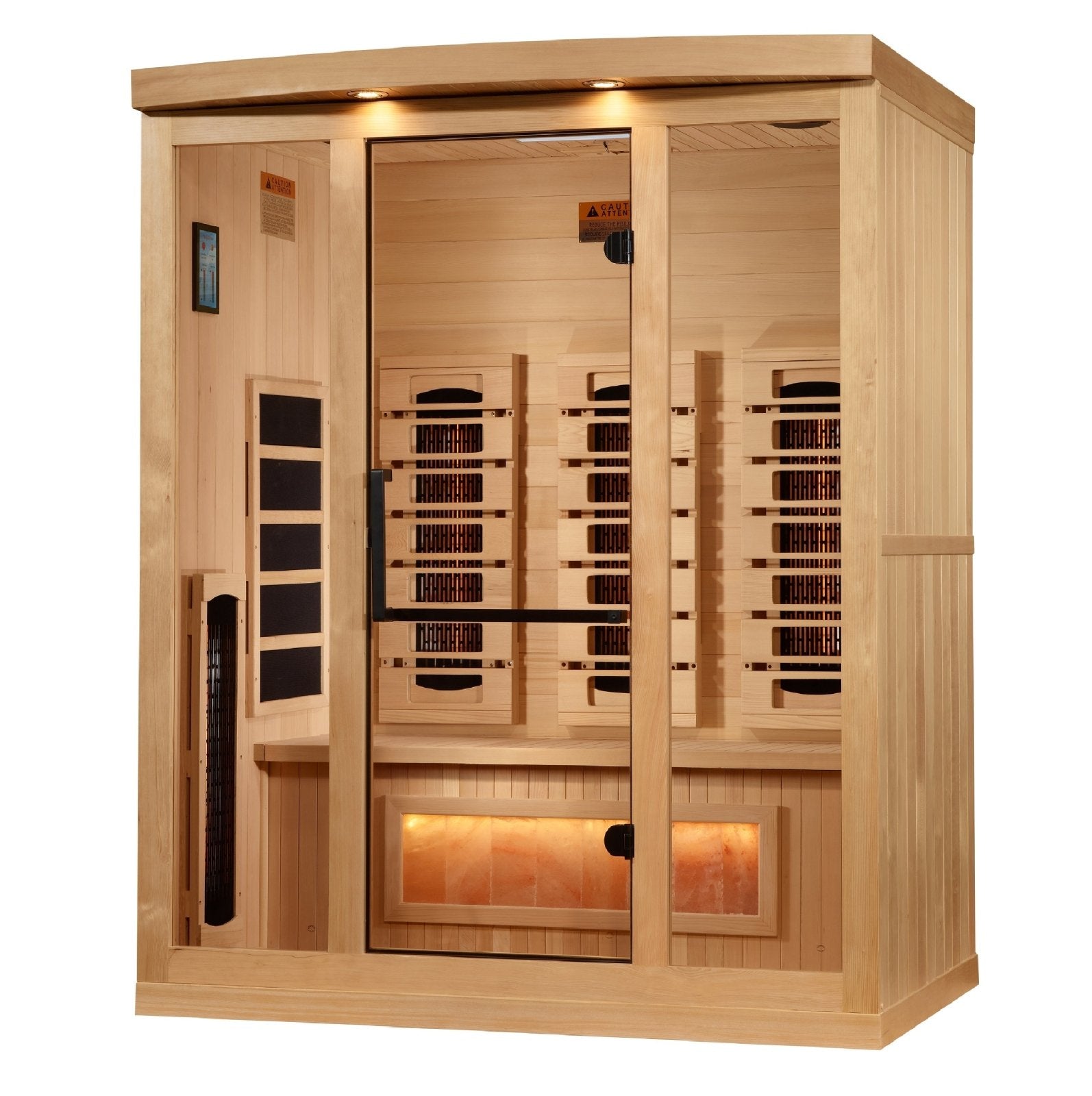 Golden Designs 2025 Reserve Edition GDI - 8030 - 03 3 - Person Full Spectrum PureTech Near Zero EMF FAR Infrared Sauna with Himalayan Salt Bar - GDI - 8030 - 03