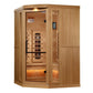 Golden Designs Near Zero EMF 3 - Person Full Spectrum PureTech™ FAR Infrared Sauna Corner Unit with Himalayan Salt Bar | Model: GDI - 8035 - 03 - GDI - 8035 - 03