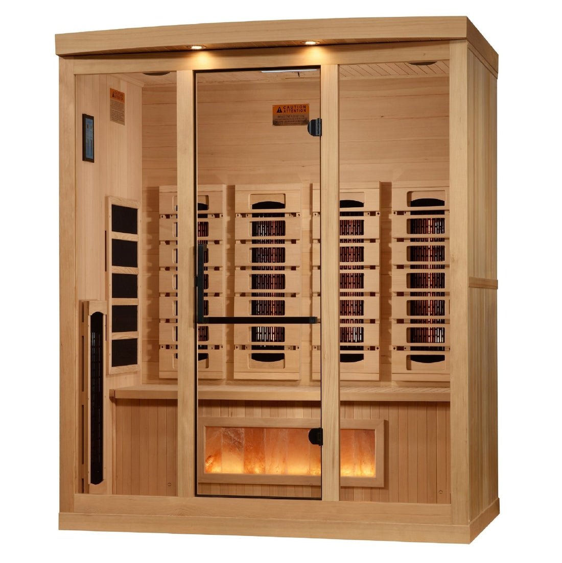 Golden Designs Near Zero EMF 4 - Person Full Spectrum PureTech™ Infrared Sauna with Himalayan Salt Bar | Model: GDI - 8040 - 03 - GDI - 8040 - 03