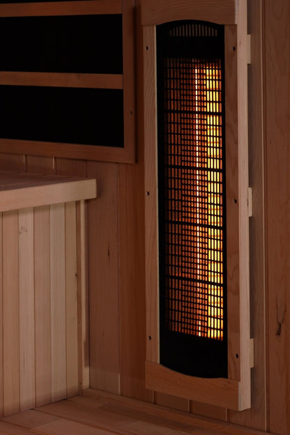 Golden Designs Near Zero EMF 4 - Person Full Spectrum PureTech™ Infrared Sauna with Himalayan Salt Bar | Model: GDI - 8040 - 03 - GDI - 8040 - 03