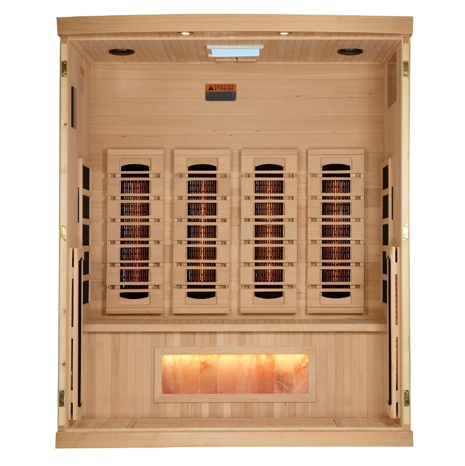 Golden Designs Near Zero EMF 4 - Person Full Spectrum PureTech™ Infrared Sauna with Himalayan Salt Bar | Model: GDI - 8040 - 03 - GDI - 8040 - 03