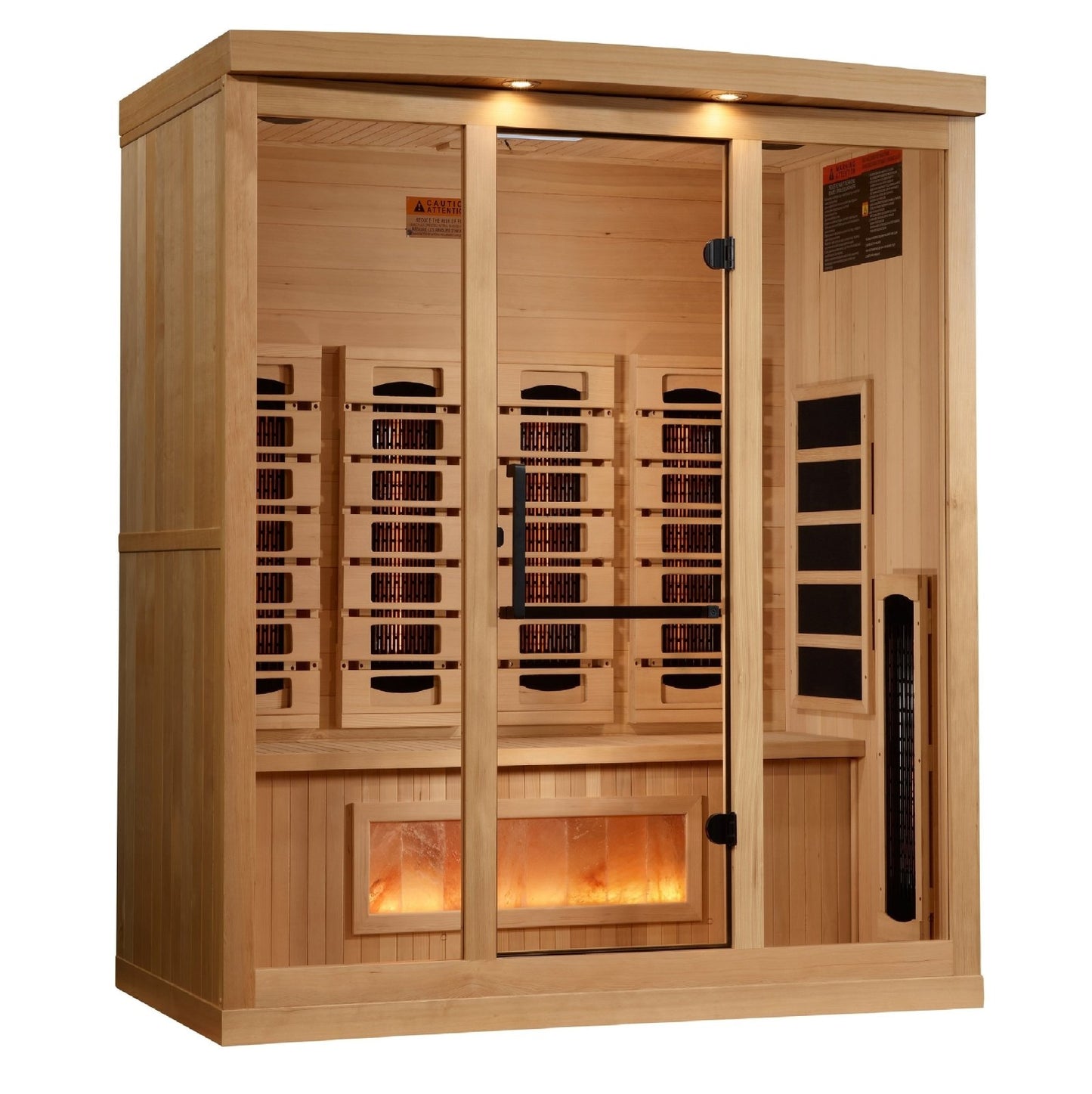 Golden Designs Near Zero EMF 4 - Person Full Spectrum PureTech™ Infrared Sauna with Himalayan Salt Bar | Model: GDI - 8040 - 03 - GDI - 8040 - 03