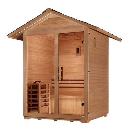 Golden Designs Outdoor Traditional Steam Sauna 3 - Person w/ Canadian Hemlock | "Arlberg" GDI - 8103 - 01 - GDI - 8103 - 01