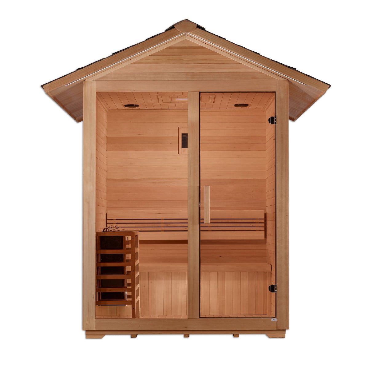 Golden Designs Outdoor Traditional Steam Sauna 3 - Person w/ Canadian Hemlock | "Arlberg" GDI - 8103 - 01 || - GDI - 8103 - 01