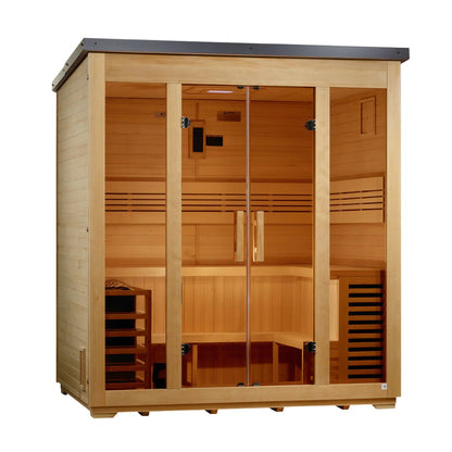 Golden Designs "Vorarlberg" 5 - Person Traditional Outdoor Steam Sauna - Canadian Hemlock - GDI-8105-01