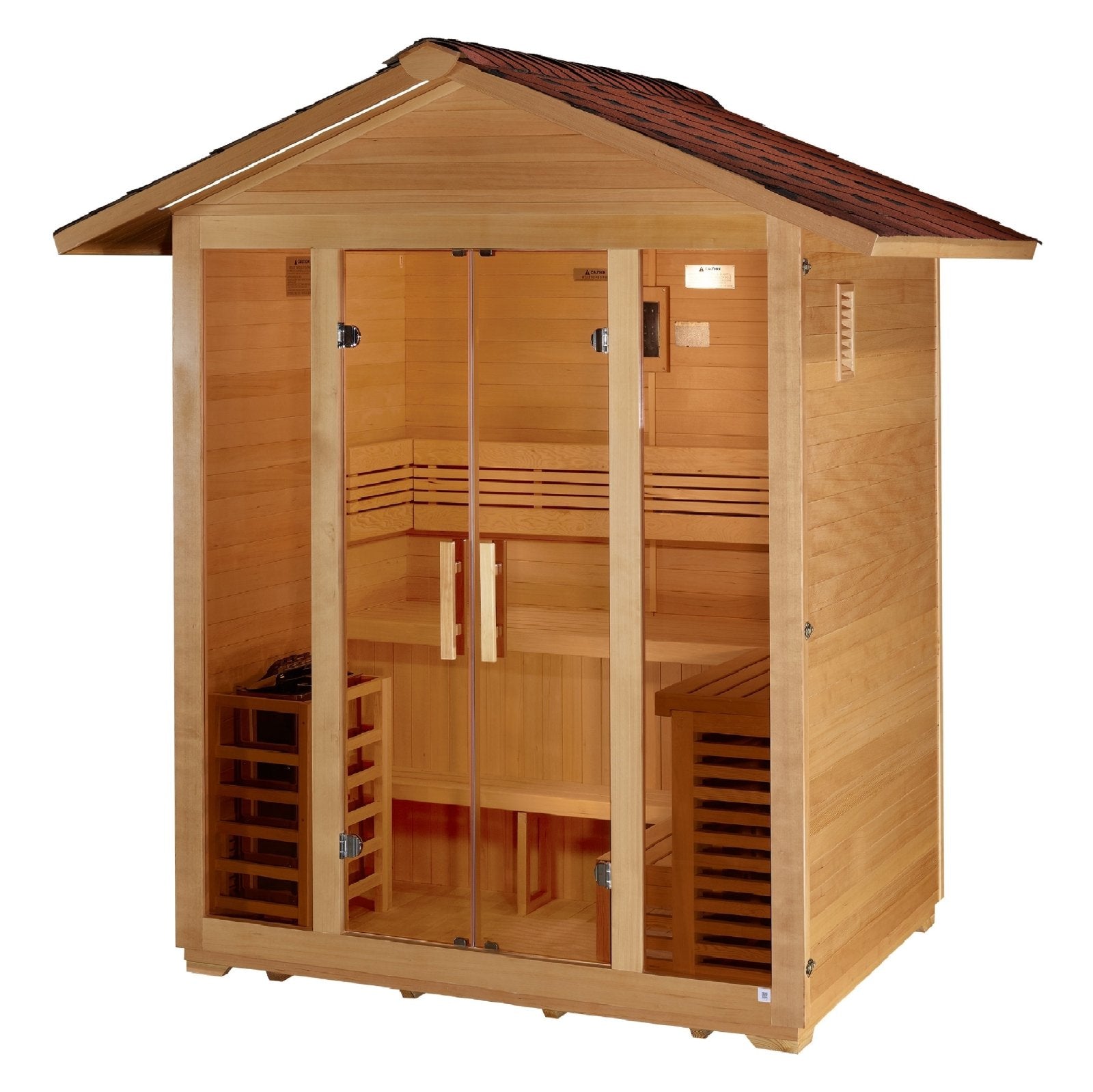 Golden Designs "Vorarlberg" 5 - Person Traditional Outdoor Steam Sauna - Canadian Hemlock - GDI - 8105 - 01