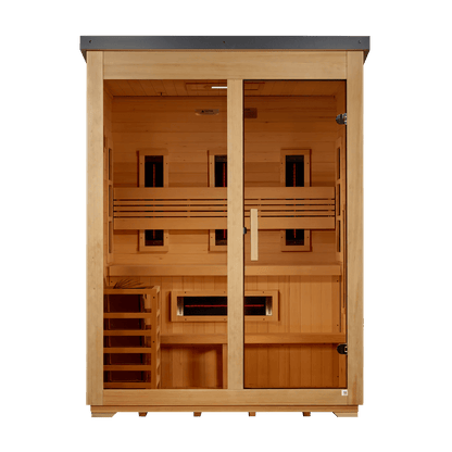 Golden Designs "Carinthia" 3 - Person Full Spectrum Hybrid Outdoor Steam Sauna - Canadian Hemlock GDI - 8123 - 01 - GDI-8123-01