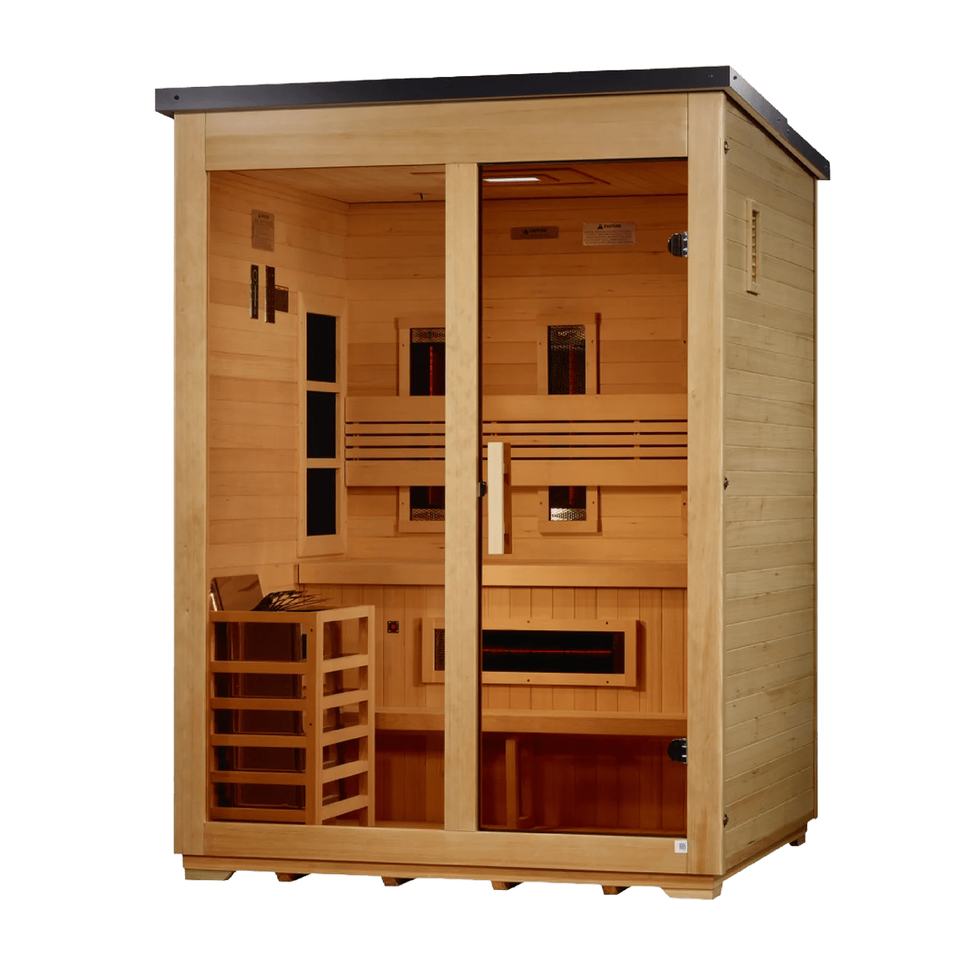 Golden Designs "Carinthia" 3 - Person Full Spectrum Hybrid Outdoor Steam Sauna - Canadian Hemlock GDI - 8123 - 01 - GDI-8123-01
