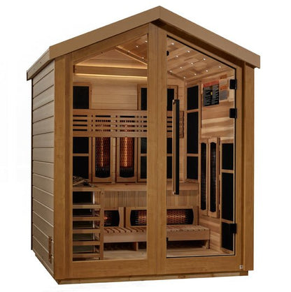 Golden Designs "Loviisa" Hybrid Full Spectrum Infrared and Traditional 3 - Person Outdoor Sauna (GDI - 8523 - 01) w/ Canadian Red Cedar Interior - GDI - 8523 - 01