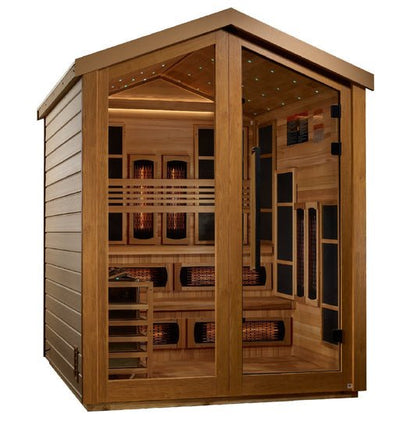 Golden Designs "Kaskinen" 6 - Person Outdoor Hybrid Full Spectrum Sauna (GDI - 8526 - 01) w/ PureTech™ & Canadian Red Cedar Interior - GDI - 8526 - 01