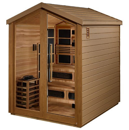 Golden Designs "Kaskinen" 6 - Person Outdoor Hybrid Full Spectrum Sauna (GDI - 8526 - 01) w/ PureTech™ & Canadian Red Cedar Interior - GDI - 8526 - 01