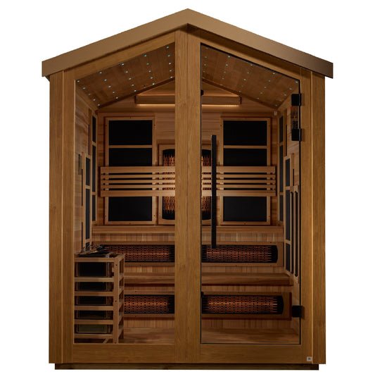 Golden Designs "Kaskinen" 6 - Person Outdoor Hybrid Full Spectrum Sauna (GDI - 8526 - 01) w/ PureTech™ & Canadian Red Cedar Interior - GDI - 8526 - 01