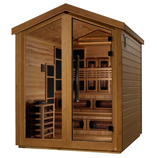 Golden Designs "Kaskinen" 6 - Person Outdoor Hybrid Full Spectrum Sauna (GDI - 8526 - 01) w/ PureTech™ & Canadian Red Cedar Interior - GDI - 8526 - 01