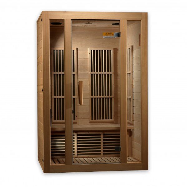 Golden Designs Maxxus "Seattle" FAR Infrared Sauna Near Zero EMF 2 - Person w/ Hemlock Wood | Model: MX - J206 - 01 - ZF || - MX - J206 - 01 - ZF