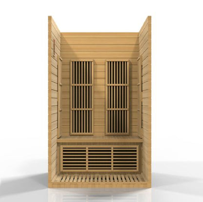 Golden Designs Maxxus "Seattle" FAR Infrared Sauna Near Zero EMF 2 - Person w/ Hemlock Wood | Model: MX - J206 - 01 - ZF - MX - J206 - 01 - ZF