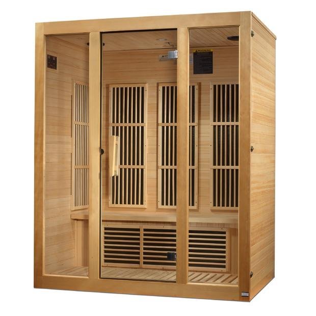 Golden Designs Low EMF 3 - Person Maxxus "Bellevue" FAR Infrared Sauna with Hemlock Wood | Model: MX - J306 - 01 - ZF - MX - J306 - 01 - ZF