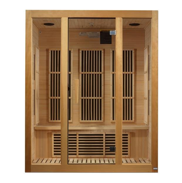 Golden Designs Low EMF 3 - Person Maxxus "Bellevue" FAR Infrared Sauna with Hemlock Wood | Model: MX - J306 - 01 - ZF - MX - J306 - 01 - ZF