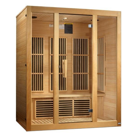 Golden Designs Low EMF 3 - Person Maxxus "Bellevue" FAR Infrared Sauna with Hemlock Wood | Model: MX - J306 - 01 - ZF - MX - J306 - 01 - ZF