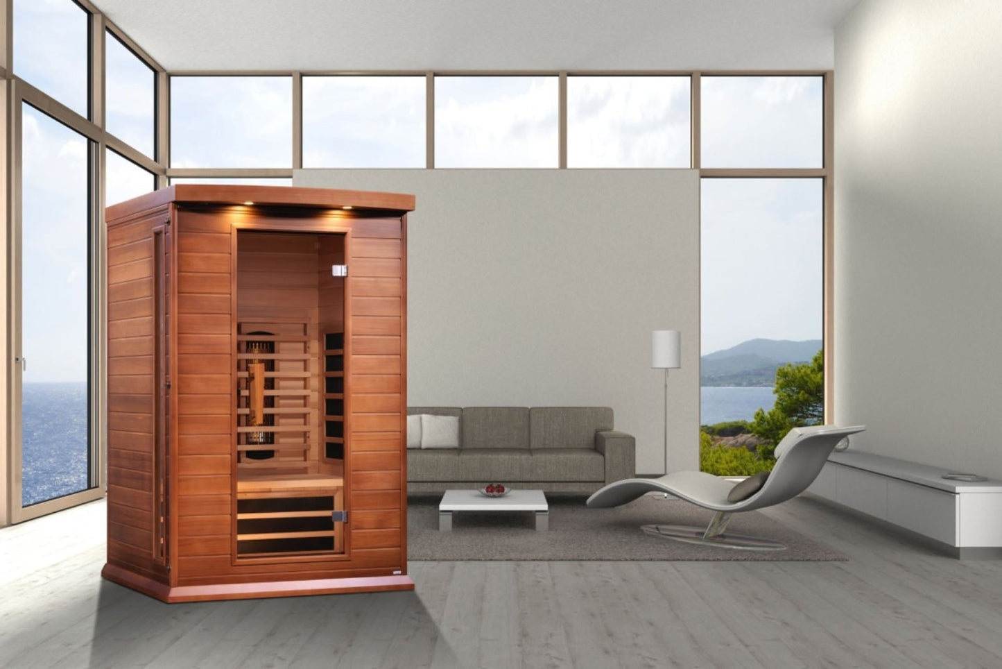 Golden Designs Near Zero EMF 2 - Person Maxxus Full Spectrum FAR Infrared Sauna with Red Cedar Wood | Model: MX - M206 - 01 - FS CED || - MX - M206 - 01 - FS CED