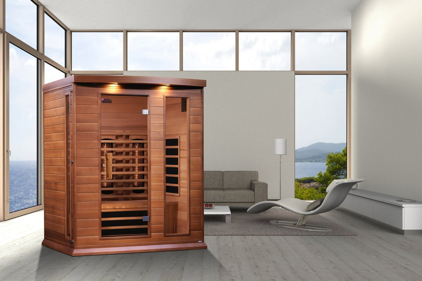 Golden Designs Near Zero EMF 3 - Person Maxxus Full Spectrum FAR Infrared Sauna with Red Cedar Wood | Model: MX - M306 - 01 - FS CED - MX - M306 - 01 - FS CED