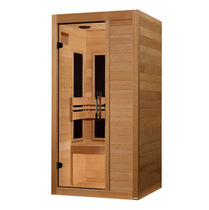 Golden Designs Maxxus S - Line Low EMF FAR Infrared Sauna 1 - Person w/ Canadian Hemlock MX - S106 - 01 - MX - S106 - 01