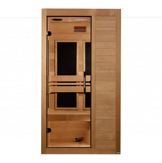 Golden Designs Maxxus S - Line Low EMF FAR Infrared Sauna 1 - Person w/ Canadian Hemlock MX - S106 - 01 - MX - S106 - 01