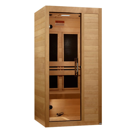 Golden Designs Maxxus S - Line Low EMF FAR Infrared Sauna 1 - Person w/ Canadian Hemlock MX - S106 - 01 - MX - S106 - 01