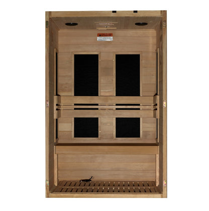 Golden Designs Maxxus S - Line Low EMF FAR Infrared Sauna 2 - Person w/ Canadian Hemlock MX - S206 - 01 - MX - S206 - 01