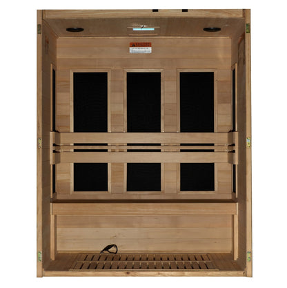 Golden Designs Maxxus S - Line Low EMF FAR Infrared Sauna 3 - Person w/ Canadian Hemlock MX - S306 - 01 - MX - S306 - 01