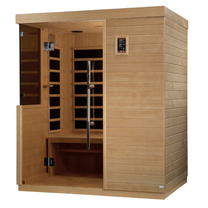 Golden Designs Ultra Low EMF 3-Person Dynamic "Bilbao" Infrared Sauna with Hemlock Wood | Model: DYN-5830-01 - DYN-5830-01