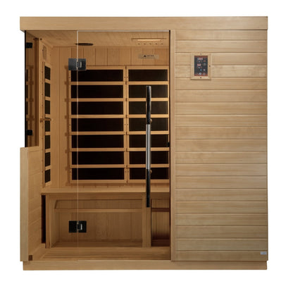 Golden Designs Ultra Low EMF 3-Person Dynamic "Bilbao" Infrared Sauna with Hemlock Wood | Model: DYN-5830-01 - DYN-5830-01