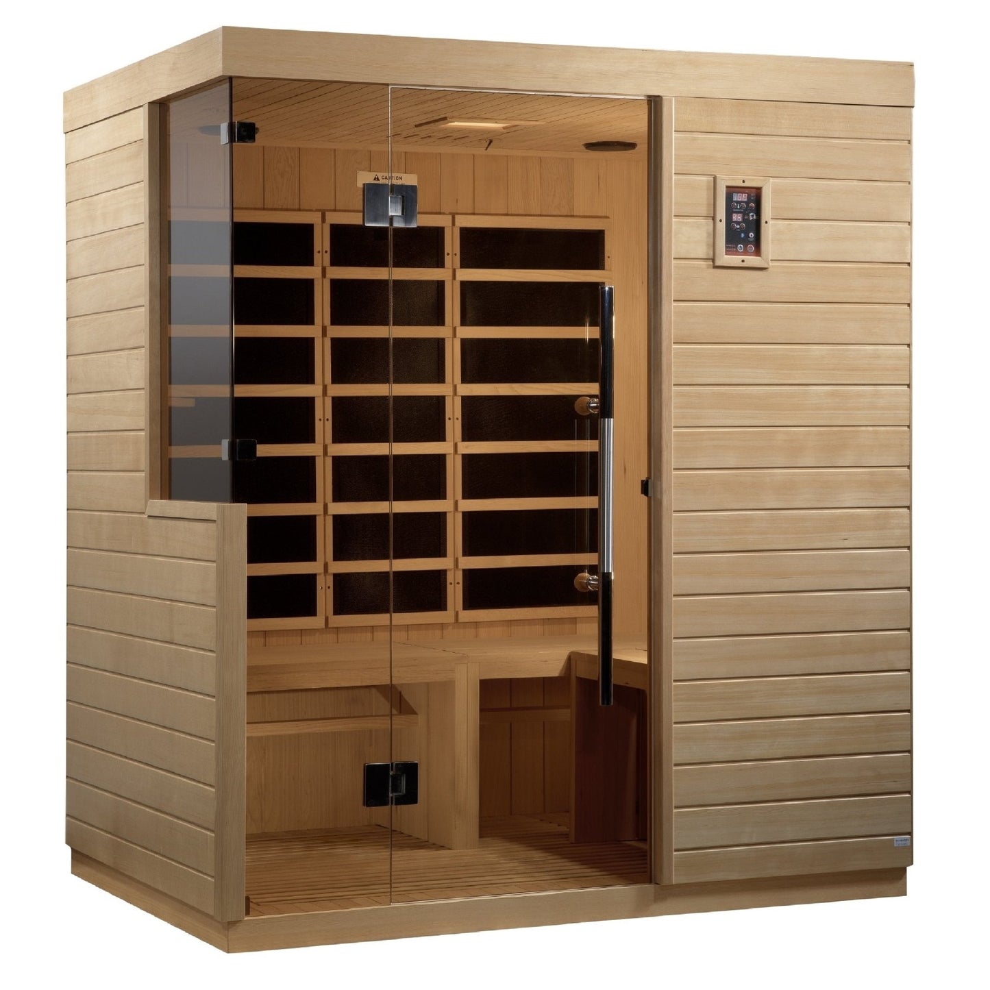 Golden Designs Ultra Low EMF 3-Person Dynamic "Bilbao" Infrared Sauna with Hemlock Wood | Model: DYN-5830-01 - DYN-5830-01