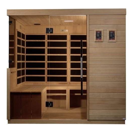 Golden Designs Ultra Low EMF 6-Person Dynamic "La Sagrada" Infrared Sauna with Hemlock Wood | Model: DYN-5860-01 - DYN-5860-01