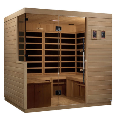 Golden Designs Ultra Low EMF 6-Person Dynamic "La Sagrada" Infrared Sauna with Hemlock Wood | Model: DYN-5860-01 - DYN-5860-01