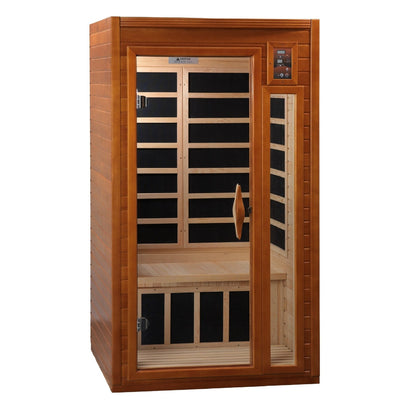 Golden Designs Ultra Low EMF 1-Person Dynamic "Barcelona Elite" FAR Infrared Sauna with Hemlock Wood | Model: DYN-6106-01 Elite - DYN-6106-01 Elite