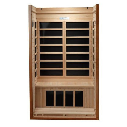 Golden Designs Ultra Low EMF 1-Person Dynamic "Barcelona Elite" FAR Infrared Sauna with Hemlock Wood | Model: DYN-6106-01 Elite - DYN-6106-01 Elite