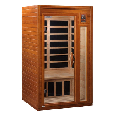 Golden Designs Ultra Low EMF 1-Person Dynamic "Barcelona Elite" FAR Infrared Sauna with Hemlock Wood | Model: DYN-6106-01 Elite - DYN-6106-01 Elite