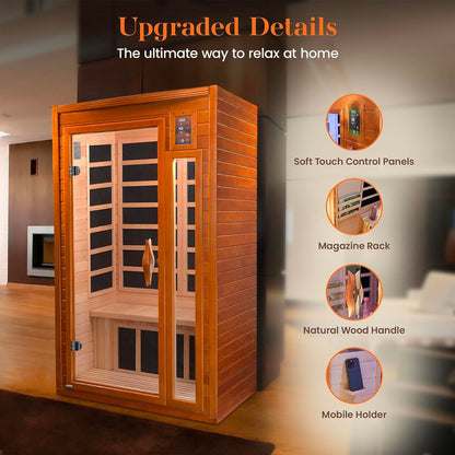 Golden Designs Low EMF 2-Person Dynamic "Barcelona" FAR Infrared Sauna with Hemlock Wood | Model: DYN-6106-01 - DYN-6106-01