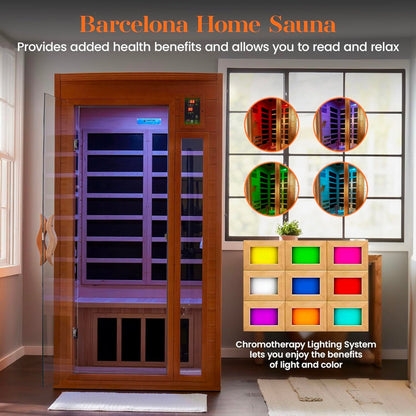 Golden Designs Low EMF 2-Person Dynamic "Barcelona" FAR Infrared Sauna with Hemlock Wood | Model: DYN-6106-01 - DYN-6106-01