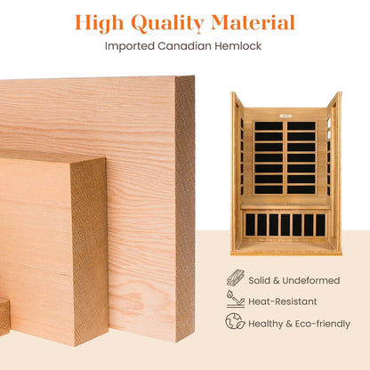 Golden Designs Low EMF 2-Person Dynamic "Barcelona" FAR Infrared Sauna with Hemlock Wood | Model: DYN-6106-01 - DYN-6106-01