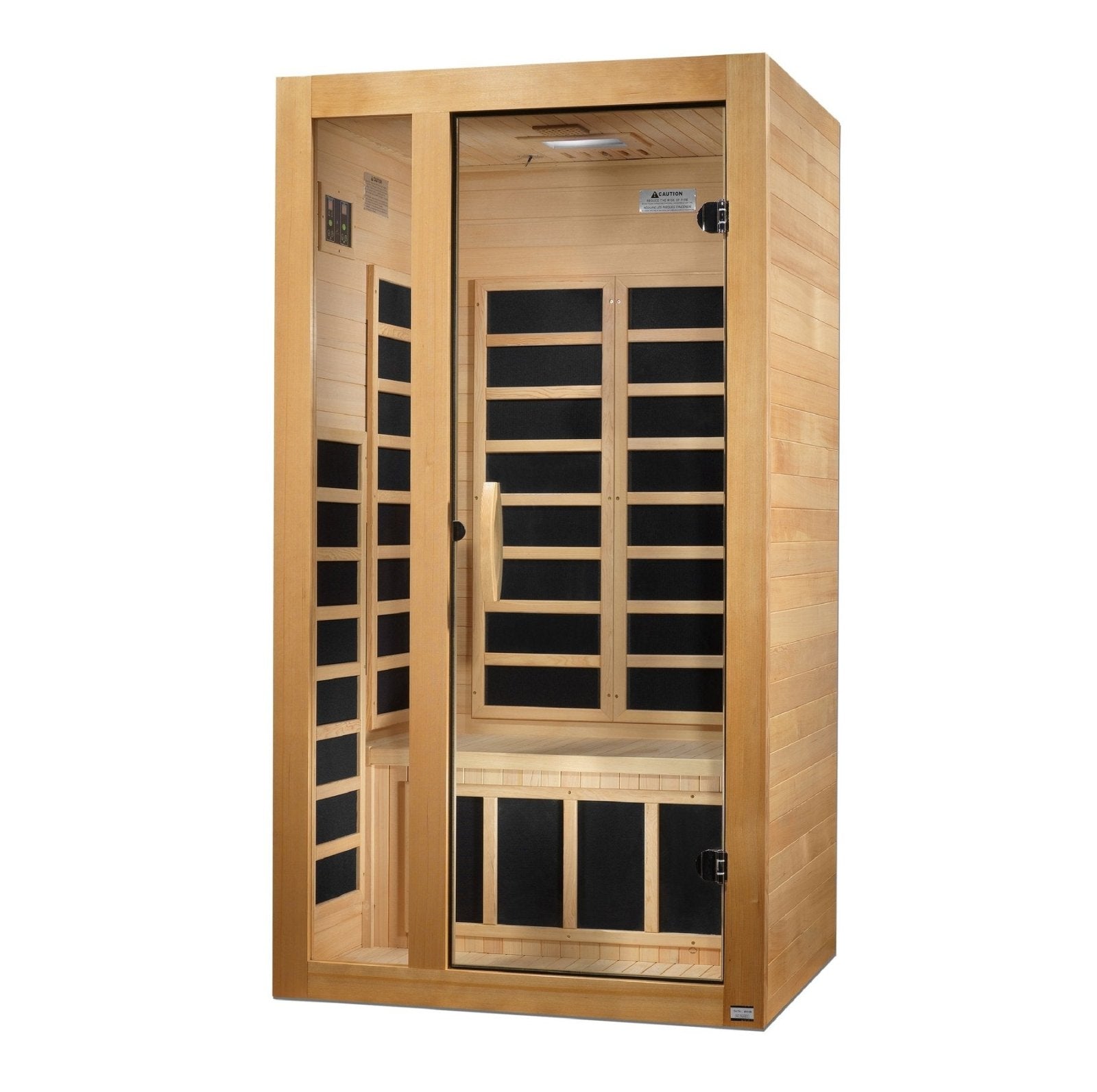 Golden Designs Low EMF 1-Person Dynamic "Gracia" Infrared Sauna with Hemlock Wood | Model: DYN-6119-01 || - DYN-6119-01