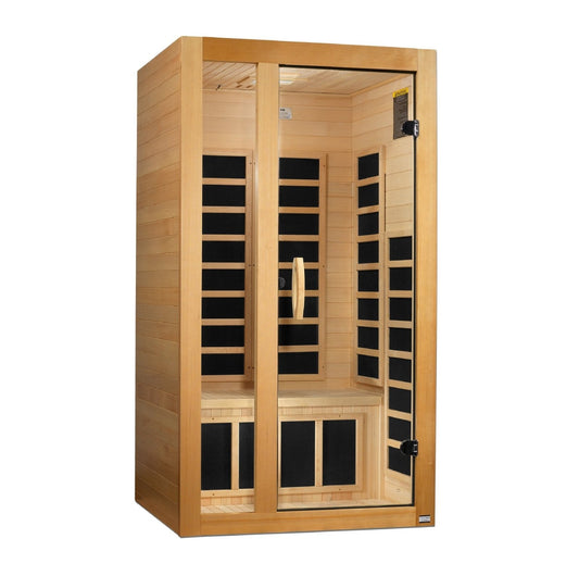 Golden Designs Low EMF 1-Person Dynamic "Gracia" Infrared Sauna with Hemlock Wood | Model: DYN-6119-01  Elite