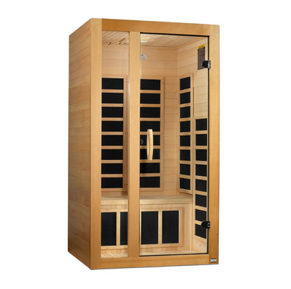 Golden Designs Low EMF 1-Person Dynamic "Gracia" Infrared Sauna with Hemlock Wood | Model: DYN-6119-01 - DYN-6119-01