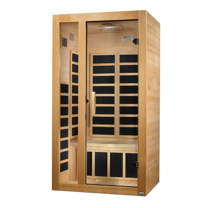 Golden Designs Low EMF 1-Person Dynamic "Gracia" Infrared Sauna with Hemlock Wood | Model: DYN-6119-01 - DYN-6119-01