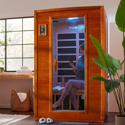 Golden Design Low EMF 2-Person Dynamic "Versailles" FAR Infrared Sauna with Hemlock Wood | Model: DYN-6202-03 - DYN-6202-03