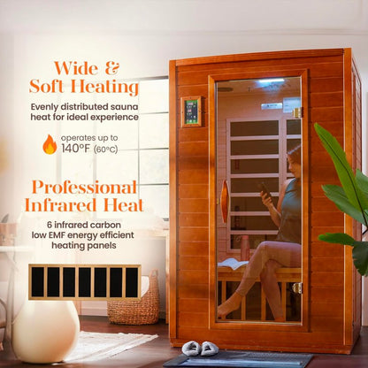 Golden Design Low EMF 2-Person Dynamic "Versailles" FAR Infrared Sauna with Hemlock Wood | Model: DYN-6202-03 - DYN-6202-03