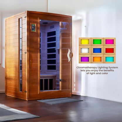 Golden Design Low EMF 2-Person Dynamic "Versailles" FAR Infrared Sauna with Hemlock Wood | Model: DYN-6202-03 - DYN-6202-03