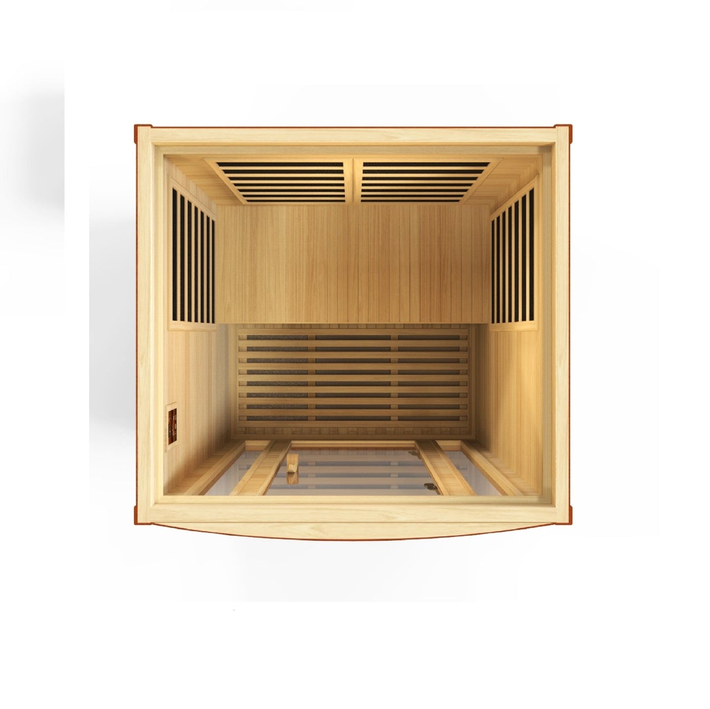 Golden Designs Ultra Low EMF 2-Person Dynamic "San Marino Elite" FAR Infrared Sauna with Dark Honey Hemlock Wood | Model: DYN-6206-01 Elite || - DYN-6206-01 ELITE